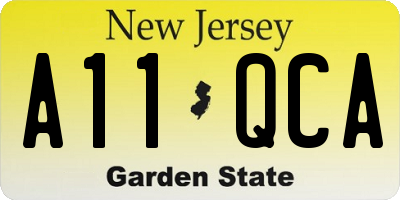 NJ license plate A11QCA