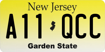 NJ license plate A11QCC