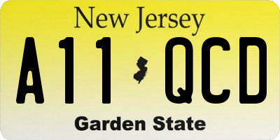 NJ license plate A11QCD