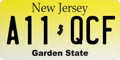 NJ license plate A11QCF