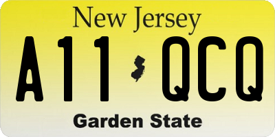 NJ license plate A11QCQ