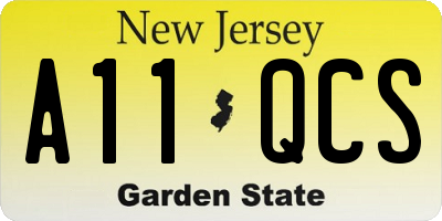 NJ license plate A11QCS