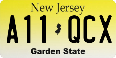 NJ license plate A11QCX