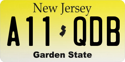 NJ license plate A11QDB