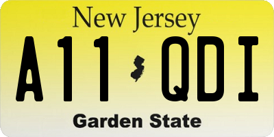 NJ license plate A11QDI
