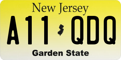NJ license plate A11QDQ