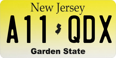 NJ license plate A11QDX