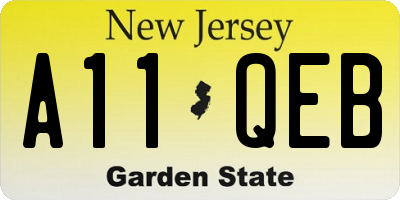 NJ license plate A11QEB