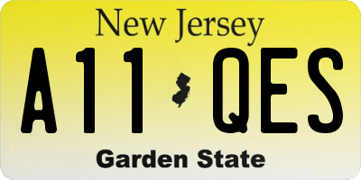 NJ license plate A11QES