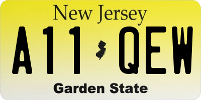 NJ license plate A11QEW