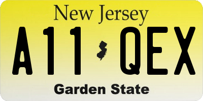 NJ license plate A11QEX