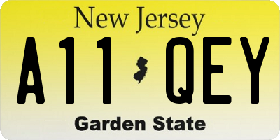 NJ license plate A11QEY