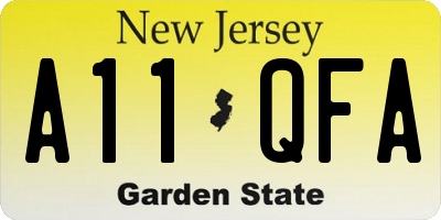 NJ license plate A11QFA