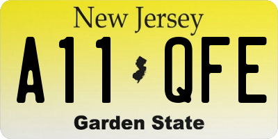 NJ license plate A11QFE