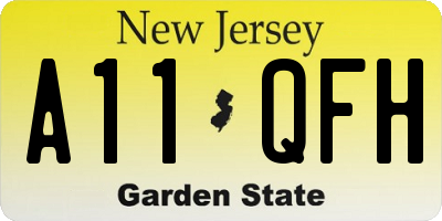 NJ license plate A11QFH