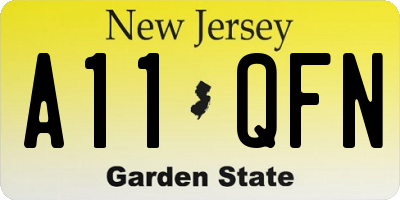 NJ license plate A11QFN