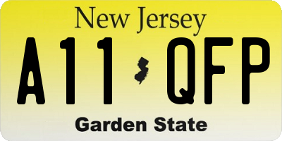 NJ license plate A11QFP