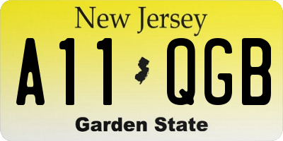 NJ license plate A11QGB