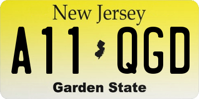 NJ license plate A11QGD
