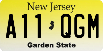 NJ license plate A11QGM