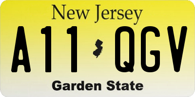 NJ license plate A11QGV