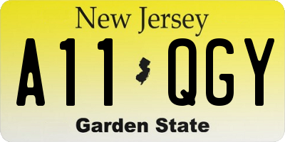 NJ license plate A11QGY