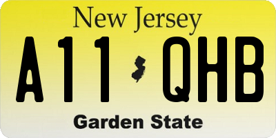NJ license plate A11QHB