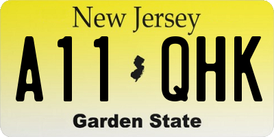 NJ license plate A11QHK