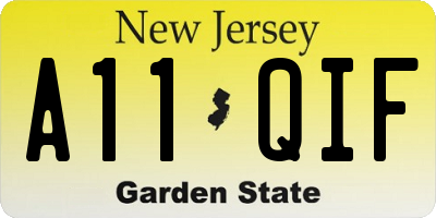 NJ license plate A11QIF