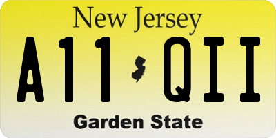 NJ license plate A11QII
