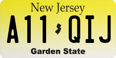 NJ license plate A11QIJ