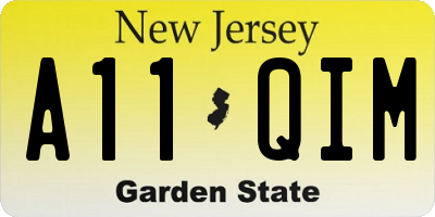 NJ license plate A11QIM