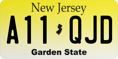 NJ license plate A11QJD