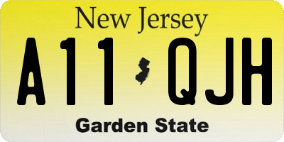 NJ license plate A11QJH