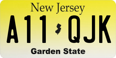 NJ license plate A11QJK