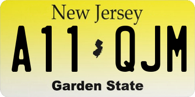 NJ license plate A11QJM