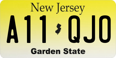NJ license plate A11QJO