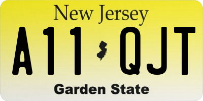 NJ license plate A11QJT