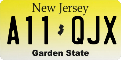 NJ license plate A11QJX
