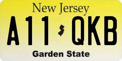 NJ license plate A11QKB