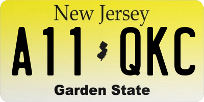 NJ license plate A11QKC