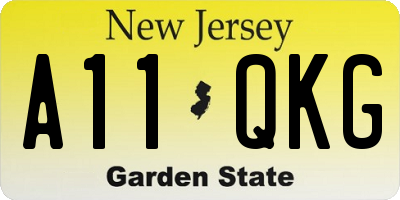 NJ license plate A11QKG