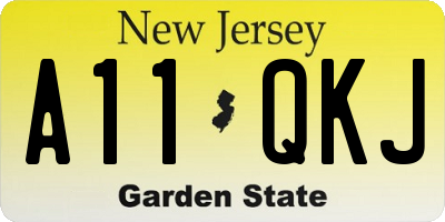 NJ license plate A11QKJ