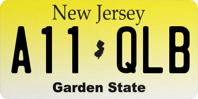 NJ license plate A11QLB