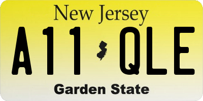 NJ license plate A11QLE