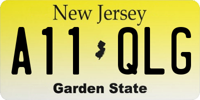 NJ license plate A11QLG