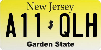NJ license plate A11QLH