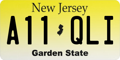 NJ license plate A11QLI