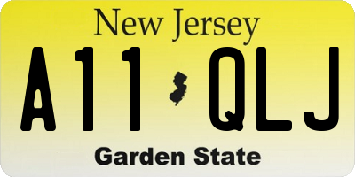 NJ license plate A11QLJ