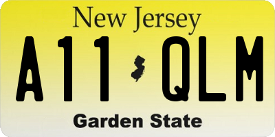 NJ license plate A11QLM